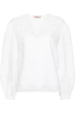 Twin-Set Blus med blomsterbrodyr