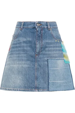 Marni Kort jeanskjol med applikation