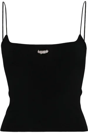 Dsquared2 Stickat croptop med logotypplakett