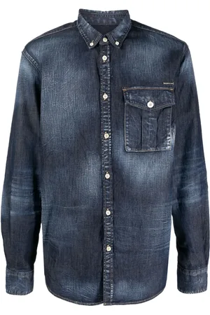 Dsquared2 Jeansskjorta med logotypplakett