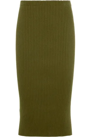 Prada Ribbstickad bomullskjol