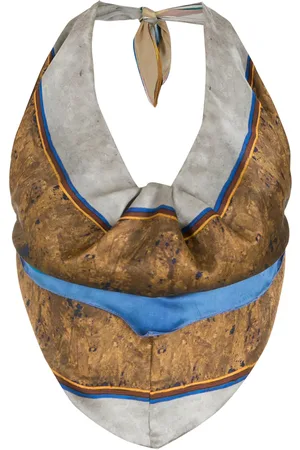 AMIR SLAMA Sidenblus med halterneck