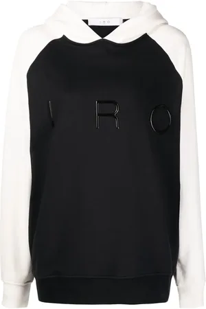 IRO Tvåfärgad hoodie med logotyp