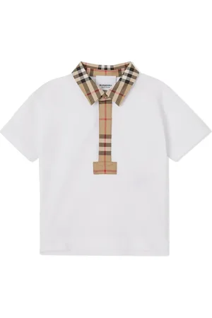 Burberry Kortärmad pikétröja med rutig kant