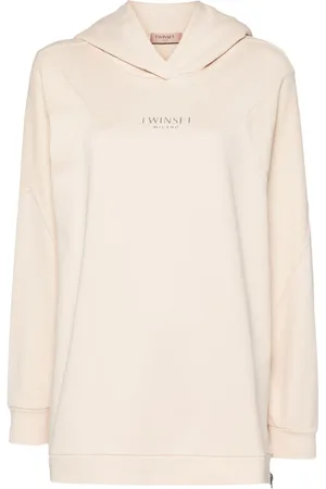 Twin-Set Hoodie med logotyp