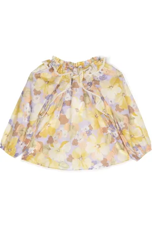 ZIMMERMANN Pop blus med draperad krage
