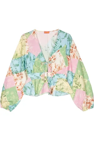 KITRI Irene blus med lappdesign