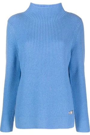 Michael Kors Ribbstickad tröja med logotypplakett