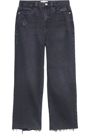 Frame Le Jane croppade jeans med sliten effekt