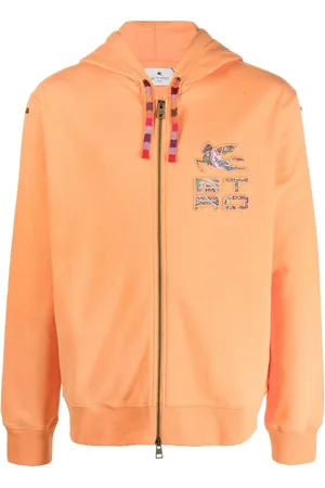 Etro Hoodie med dragkedja och präglad logotyp