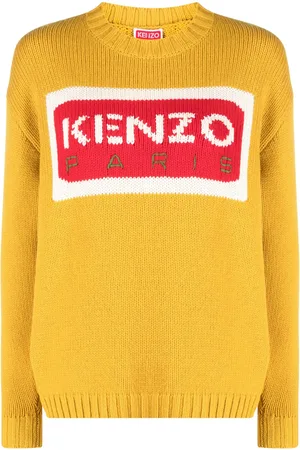 Kenzo Intarsiastickad tröja med logotyp