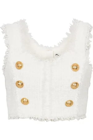 Balmain Croptop med knappdetalj