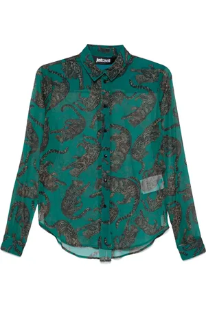 Roberto Cavalli Leopardmönstrad skjorta