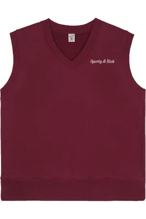Sporty & Rich Randig väst med broderad logotyp