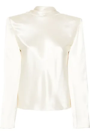 Saint Laurent Sidenblus med hängande rygg
