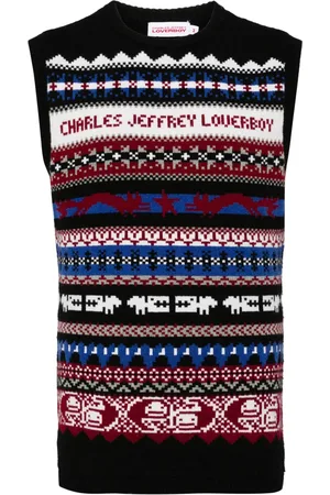 Charles Jeffrey Loverboy Fair Isle intarsiastickad topp
