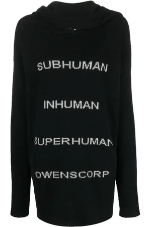 Rick Owens Intarsiastickad hoodie