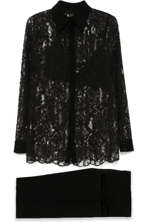 Saiid Kobeisy Chemise i spets med byxor