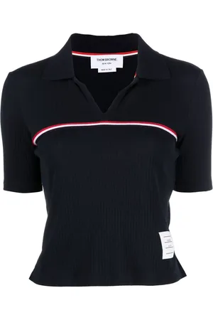 Thom Browne RWB randig kortärmad pikétröja