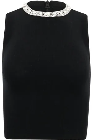 ALICE+OLIVIA Amity pärlprydd topp