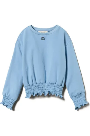Twin-Set Smockad sweatshirt med rundad hals