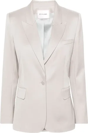Styland Enkelknäppt blazer med draperad ärm