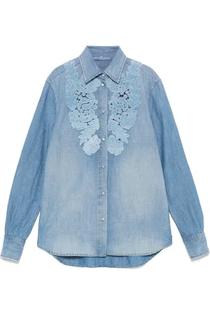 ERMANNO SCERVINO Jeansskjorta med blomapplikation
