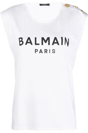 Balmain Linne med knappdetalj och logotyp