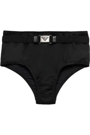Prada Bikinitrosor med triangelformad logotyp med bältet