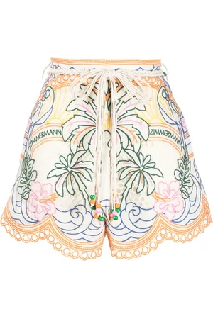 ZIMMERMANN Ginger Tropical linneshorts