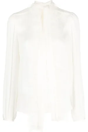 Twin-Set Blus med fjäderkant
