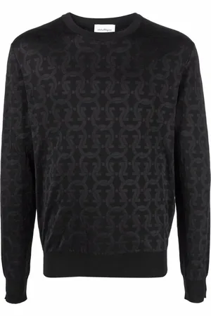 Salvatore Ferragamo Intarsiastickad långärmad tröja