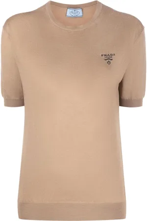 Prada Stickad topp med broderad logotyp