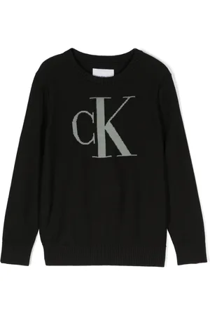 Calvin Klein Intarsiastickad tröja med logotyp