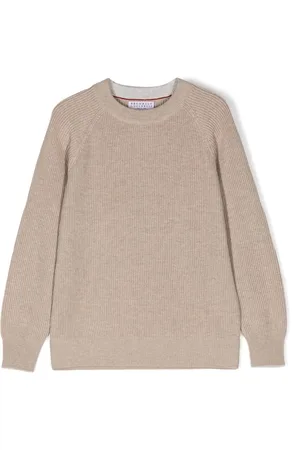 Brunello Cucinelli Ribbstickad tröja