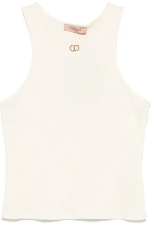 Twin-Set Oval T finribbat linne