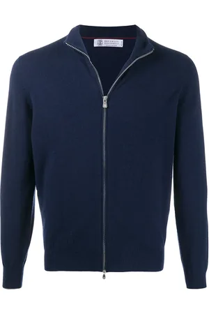 Brunello Cucinelli Finstickad cardigan med dragkedja