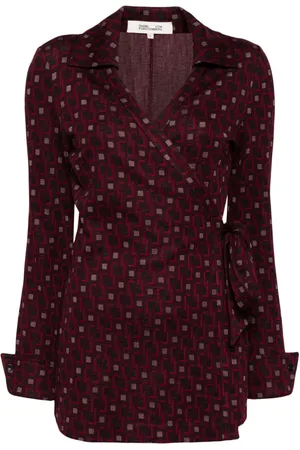Diane von Furstenberg Omlottskjorta med geometriskt tryck