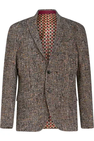 Etro Rutig blazer med trubbiga slag