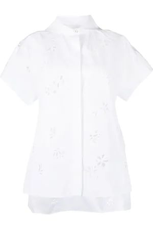Jil Sander Skjorta med perforerad detalj