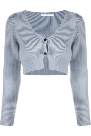 Alexander Wang Kort ribbstickad kofta