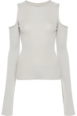 Rick Owens Ribbad tröja med utsnitt