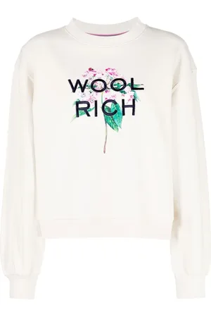 Woolrich Blommig sweatshirt med broderad logotyp