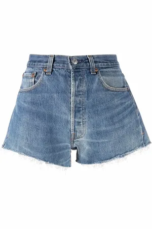 RE/DONE Jeansshorts med osydd kant