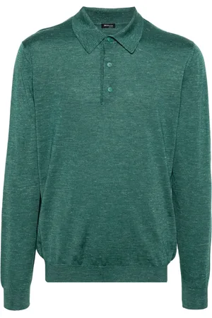 Kiton Finstickad pikétröja