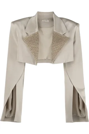 The Mannei Marica kort blazer med virkad panel
