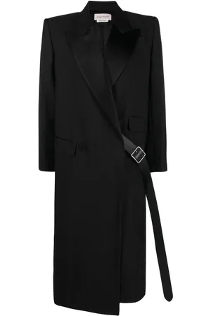 Alexander McQueen Dubbelknäppt kappa med bälte