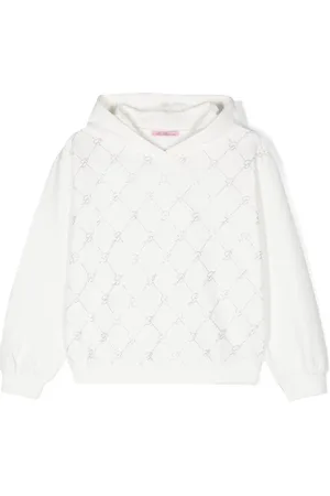 MISS BLUMARINE Hoodie med logotyp