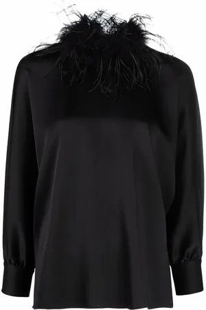 Styland Blus med fjäderkant