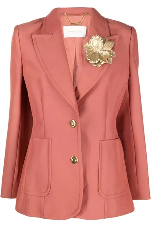 ZIMMERMANN Enkelknäppt blazer med blomapplikation